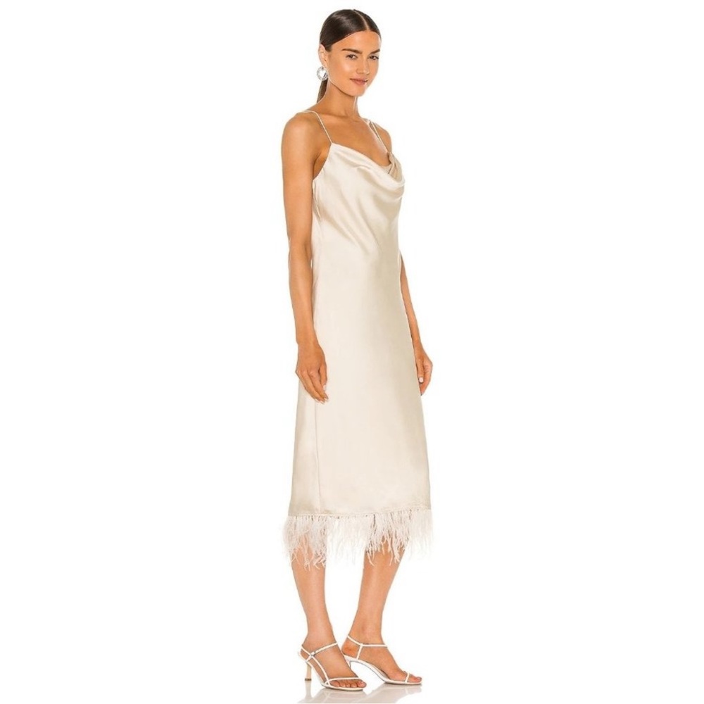 L’Academie The Mindi Midi Dress in Ivory Size XS